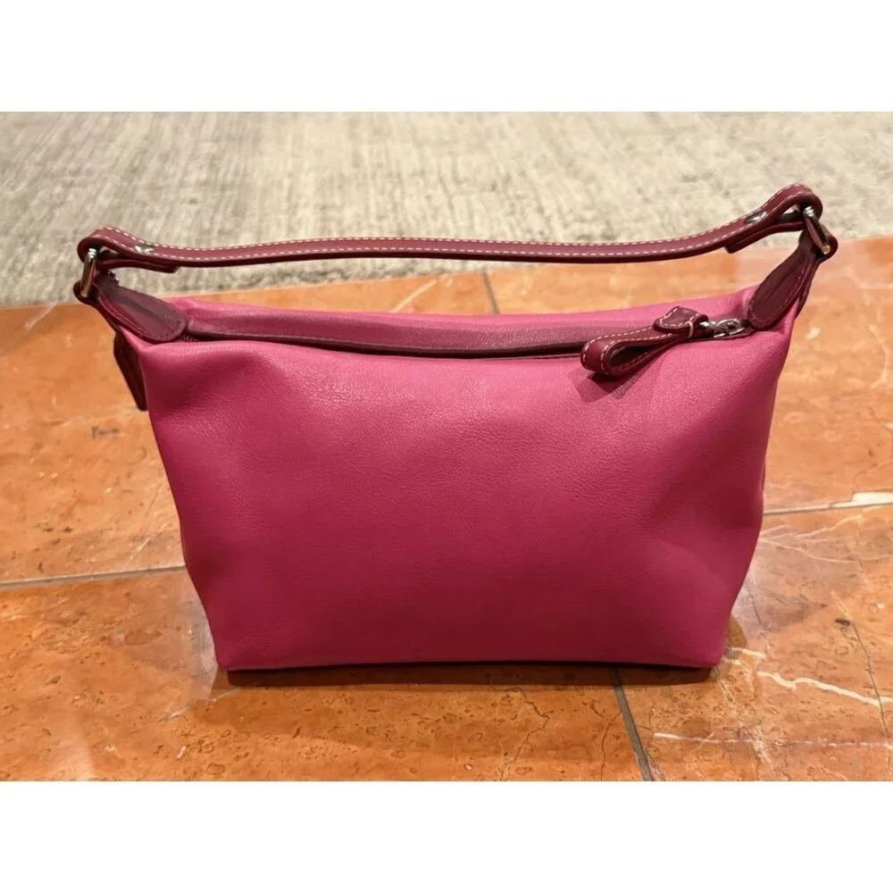 COACH 1941 DEMI LEATHERWARE FUCHSIA PINK RED LEATHER BAGUETTE CHARM TAG NEW NWOT